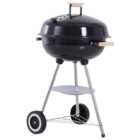 Outsunny Black Round Portable Kettle Charcoal BBQ Grill
