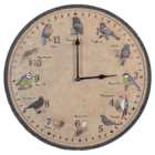 St Helens Garden Birds Round Garden Clock 30cm