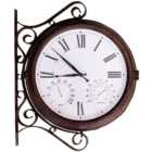 St Helens Double Sided Garden Clock with Thermometer and Hygrometer 49.5cm