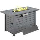 Outsunny Metal Gas Fire Pit Table with 50000 BTU Stainless Steel Burner