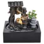 Living and Home Tabletop Relaxation Resin Water Fountain with Light