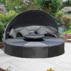 Outsunny 6 Seater Rattan Daybed Lounge Set with Retractable Canopy