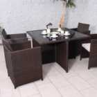 Royalcraft Nevada 4 Seater Cube Dining Set Brown