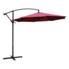 Living and Home Red Cantilever Parasol with Cross Base 3m