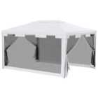 Outsunny 4m x 3m Waterproof Outdoor Gazebo with Sides