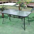 Living and Home Black Rectangle Glass Table