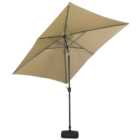 Living and Home Beige Square Crank Tilt Parasol with Square Base 3m