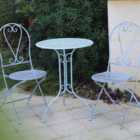 GlamHaus Toulouse 2 Seater Bistro Set Duck Egg Blue