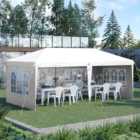 Outsunny 3 x 6m White Heavy Duty Gazebo Party Tent with Bag