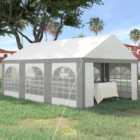 Outsunny 6 x 4m Grey Marquee Party Tent