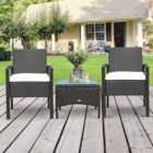 Outsunny Rattan Effect 2 Seater Bistro Set Brown