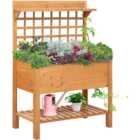 Outsunny Wooden Planter with Shelves