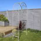 Charles Bentley 3.3 x 1.1ft Grey Wrought Iron Arch with Trellis Sides