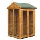Power Sheds 4 x 4ft Double Door Apex Traditional Summerhouse