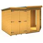 Shire Barclay 8 x 12ft Double Door Corner Summerhouse with Side Shed