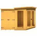 Shire Barclay 7 x 11ft Double Door Corner Summerhouse with Side Shed