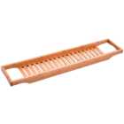 Living and Home Wood Bamboo Bath Tray for Bathroom
