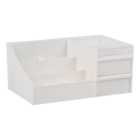 Living and Home Large White Makeup Organiser with 2 Drawers