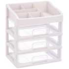 Living and Home White 3 Drawers Plastic Makeup Organiser