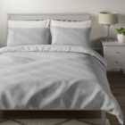 M&S Pure Cotton Single Geometric Sateen Bedding Set, Grey