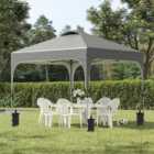 Outsunny 3 x 3m Grey Foldable Pop Up Gazebo with Carry Bag