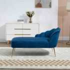 Artemis Home Lissone Velvet Chaise Longue - Blue