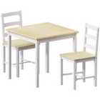 Vida Designs Yorkshire 3 Piece Dining Table & Chair Set 2 Seater Chair, White & Pine
