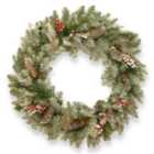 Snowy Dunhill Fir 24" Wreath Berries/Cones