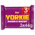 Yorkie Raisin & Biscuit Chocolate Bar Multipack 3 Pack 3 x 44g