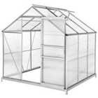 Tectake Greenhouse In Aluminium & Polycarbonate W/ Foundation - Small