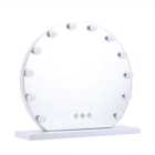 Living and Home LED Lighted White Makeup Vanity Mirror with Smart Sensor Screen