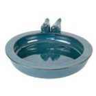 Esschert Design Bird Bath Ceramic Round (Petrol Blue)