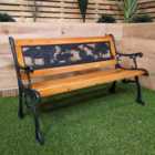 2 Seater Childrens / Kids Wooden & Cast Iron Animal Design Garden Bench