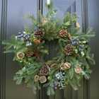 Giant Fruits of the Forest Xmas Winter Christmas Festive Wreath, Christmas Wreath for Front Door, Home Decoration 53cm