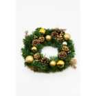 Christmas Artificial Wreath - Gold 30cm