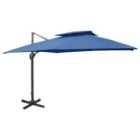Berkfield Cantilever Umbrella with Double Top 300x300 cm Azure Blue