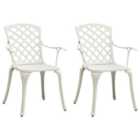 Berkfield Garden Chairs 2 pcs Cast Aluminium White