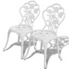 Berkfield Bistro Chairs 2 pcs Cast Aluminium White