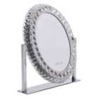 Living and Home Makeup Mirror Crystal Led Hollywood Lighted Vanity Mirror With Touch Screen,46X51Cm
