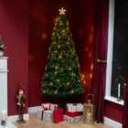 2FT(60cm) Green Fibre Optic Christmas Tree with Warm Whit LED Lights and Warm White Fibre Optics