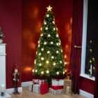 2FT (60cm) Green Fibre Optic Christmas Tree with Warm White LED Lights and Stars