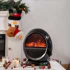 HOMCOM Table Top Electric Fireplace Heater W/ LED Flame Rotatable Head Black