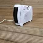 2kw (2000w) Upright / Flat Electric Fan Heater with 2 Heat Settings & Thermostat