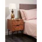 Lloyd Pascal Caldbeck 2 Drawer Bedside Table With Metal Legs