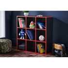 Lloyd Pascal Black 9 Cubes Storage Unit With Red Edging