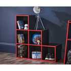 Lloyd Pascal Black 6 Cubes Storage Unit With Red Edging