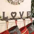 Set of 4 LOVE Christmas Stocking Holders