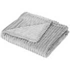 HOMCOM Flannel Fleece Blanket Double Size Throw Blanket for Bed 203x152cm Grey