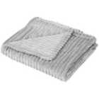 HOMCOM Flannel Fleece Blanket Single Size Throw Blanket for Bed 152x127cm Grey