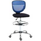 Vinsetto Draughtsman Chair, Tall Office Chair with Lumbar Support, Blue